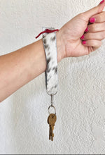 Load image into Gallery viewer, Cowhide Keychain-Black &amp; White
